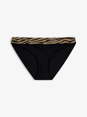 Figi bikini z błyszczącego materiału BonPrix czarny