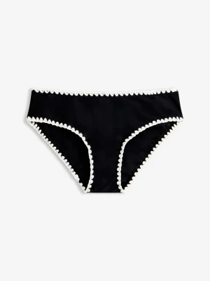 Figi bikini z haftem BonPrix czarny