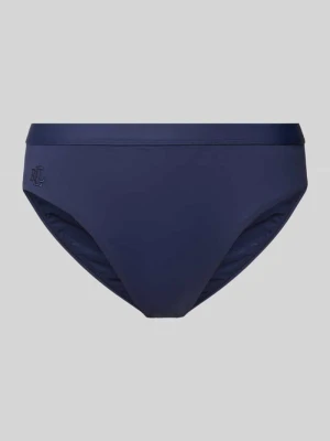 Figi bikini z wyhaftowanym logo model ‘BEACH CLUB’ Lauren Ralph Lauren Ciemnoniebieski