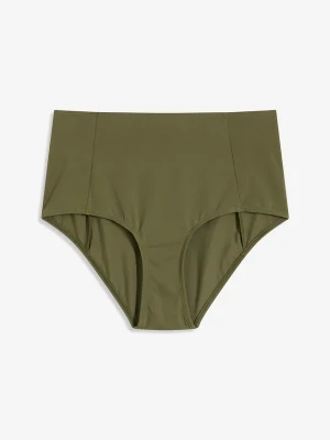 Figi bikini z wysoką talią BonPrix zielony