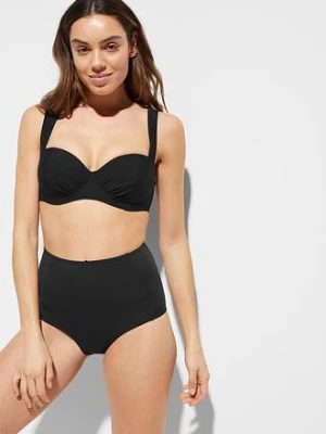 Figi bikini z wysoką talią i standardowym wycięciem na nogi bonprix