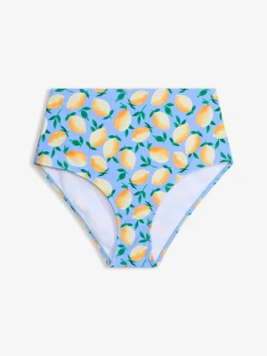 Figi bikini z wysokim stanem BonPrix niebieski