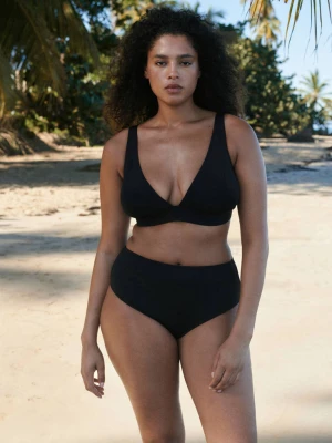 Figi bikini z wysokim stanem czarny - Kobieta - - MANGO