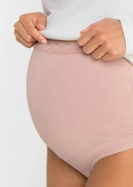 Figi ciążowe (2 pary), bawełna organiczna bonprix