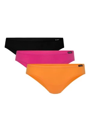 Figi damskie bikini Atlantic - różowe, pomarańczowe, czarne 3pak