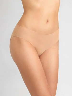 Figi damskie klasyczne laserowo cięte z bawełny organicznej beżowe Cotton Touch POUPEE