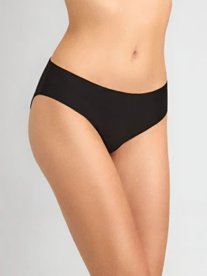 Figi damskie klasyczne laserowo cięte z bawełny organicznej czarne Cotton Touch POUPEE