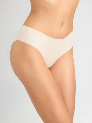 Figi damskie klasyczne laserowo cięte z bawełny organicznej ecru Cotton Touch POUPEE