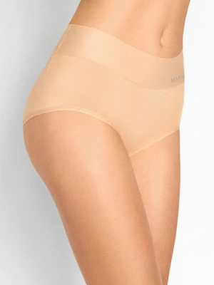 Figi damskie wysoki stan z bawełny organicznej i bambusa beżowe Julia POUPEE