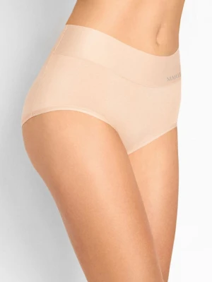 Figi damskie wysoki stan z bawełny organicznej i bambusa cieliste Julia POUPEE