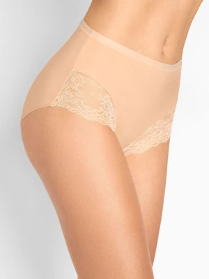 Figi damskie z koronką z bawełny organicznej i bambusa beżowe Julia POUPEE