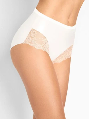 Figi damskie z koronką z bawełny organicznej i bambusa białe Julia POUPEE