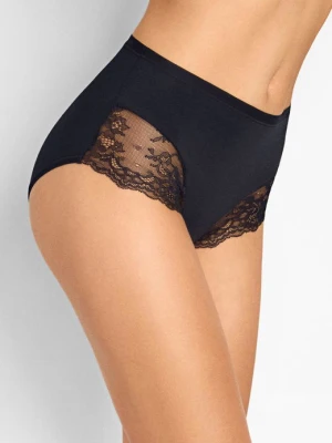 Figi damskie z koronką z bawełny organicznej i bambusa czarne Julia POUPEE