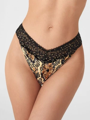 Figi damskie z luksusowym złoto czarnym wykończeniem Moonlight Poupee Marilyn