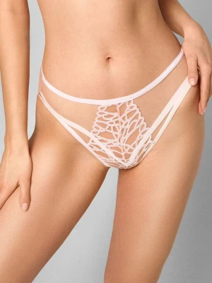 Figi damskie z ozdobnym haftem na cielistym tiulu Calypso Poupee Marilyn