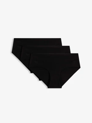 Figi hipster, nieodznaczające się, z miękką bawełną (3 szt.) BonPrix czarny