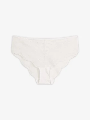 Figi hipster z wysokogatunkowej koronki BonPrix biały