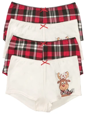 Figi maxi z bawełną (4 pary) BonPrix biały