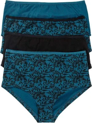 Figi maxi panty z bawełny organicznej (4 pary) BonPrix czarny