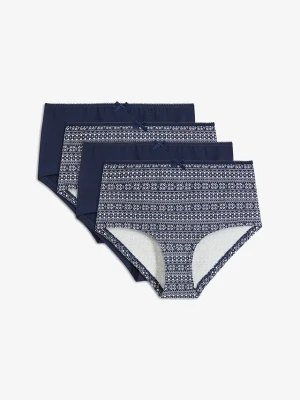 Figi maxi panty z bawełny organicznej (4 pary) BonPrix niebieski