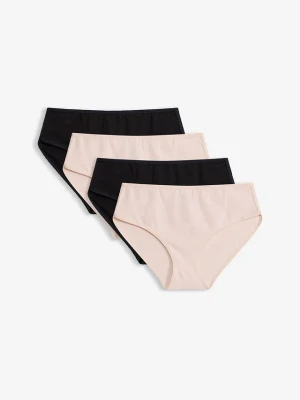 Figi maxi panty z miękkiej bawełny (4 pary) BonPrix czarny