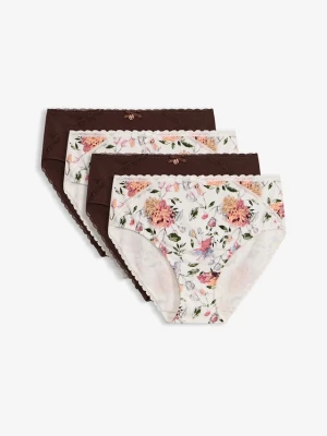 Figi maxi z bawełną (zestaw 5 szt.) BonPrix biały