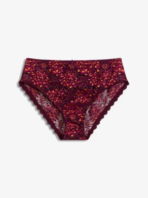 Figi maxi z delikatnej koronki BonPrix czerwony