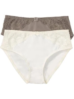 Figi maxi z koronką (2 pary) bonprix