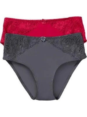 Figi maxi z koronką (2 pary) bonprix