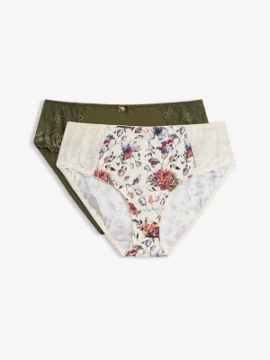 Figi maxi z nadrukiem w kwiaty (2 szt.) BonPrix biały
