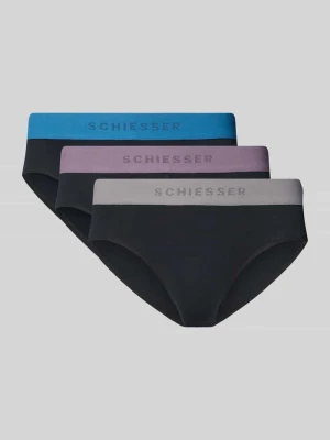 Figi o kroju regular fit z wyhaftowanym logo w zestawie 3 szt. model ‘Rio’ Schiesser