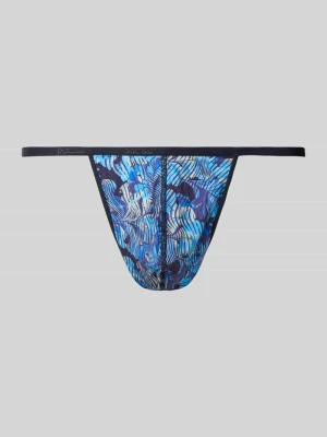 Figi o kroju slim fit z detal z logo model 'Barrett' HOM Oceaniczny
