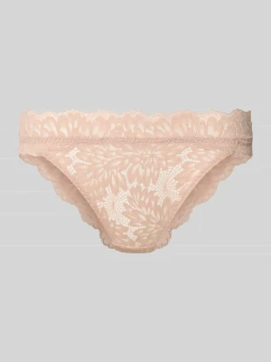 Figi o kroju slim fit z kwiatowym obszyciem z koronki na całej powierzchni model 'Lime' NEO NOIR