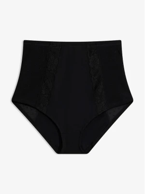 Figi panty o średnim stopniu modelowania, z bawełną BonPrix czarny
