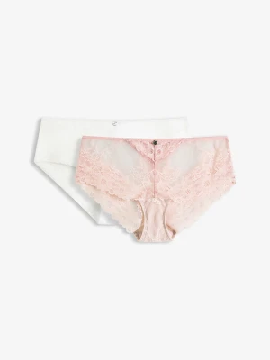 Figi panty z bezszwowym tyłem (2 pary) BonPrix różowy