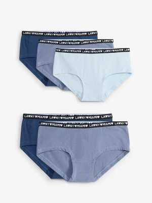 Figi panty z miękką bawełną (5 par) BonPrix niebieski