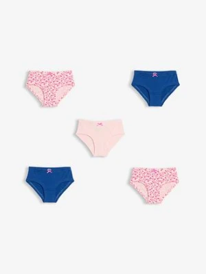 Figi panty z miękkiej bawełny, z małą satynową kokardką (5 szt.) bonprix