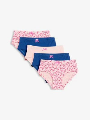 Figi panty z miękkiej bawełny, z małą satynową kokardką (5 szt.) bonprix
