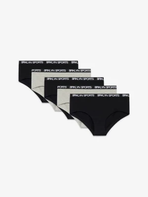 Figi panty z miękkiej mieszanki bawełny organicznej (5 szt.) BonPrix szary