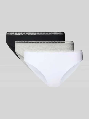 Figi w zestaw 3 szt. z koronkowy pasek model 'Rio' Schiesser