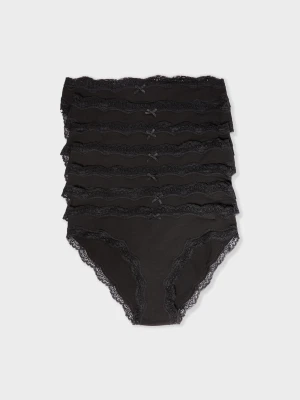 Figi z bawełny i koronki - Zestaw 7 par Etam