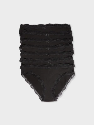 Figi z bawełny i koronki - Zestaw 7 par Etam