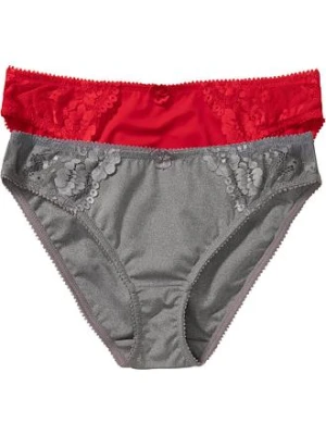 Figi z delikatną koronką (2 pary) bonprix