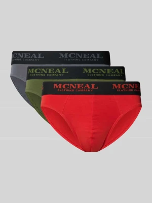 Figi z detale z logo w zestaw 3 szt. MCNEAL Metaliczny czerwony