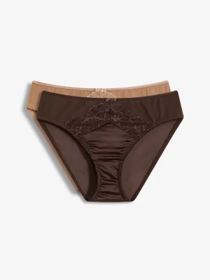 Figi z efektem połysku (2 szt.) BonPrix brązowy