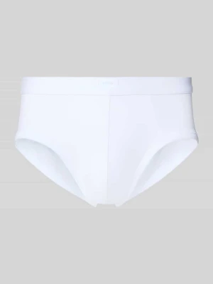 Figi z elastycznym pasem i naszywką z logo mey