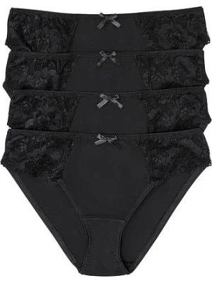 Figi z miękką bawełną i koronką (4 pary) bonprix