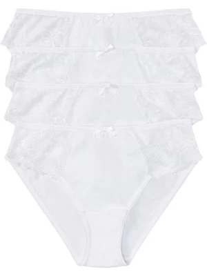 Figi z miękką bawełną i koronką (4 pary) bonprix