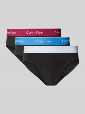Figi z mieszanki bawełny w zestaw 3 szt. model 'HIP BRIEF' Calvin Klein Czarny