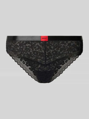 Figi z obszyciem koronką model 'SAVANA BRIEF' Hugo Czarny
